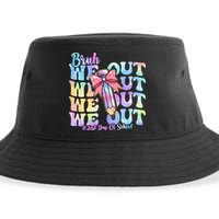 Bruh We Out Tie Dye Happy Last Day Of School Coquette Bow Sustainable Bucket Hat