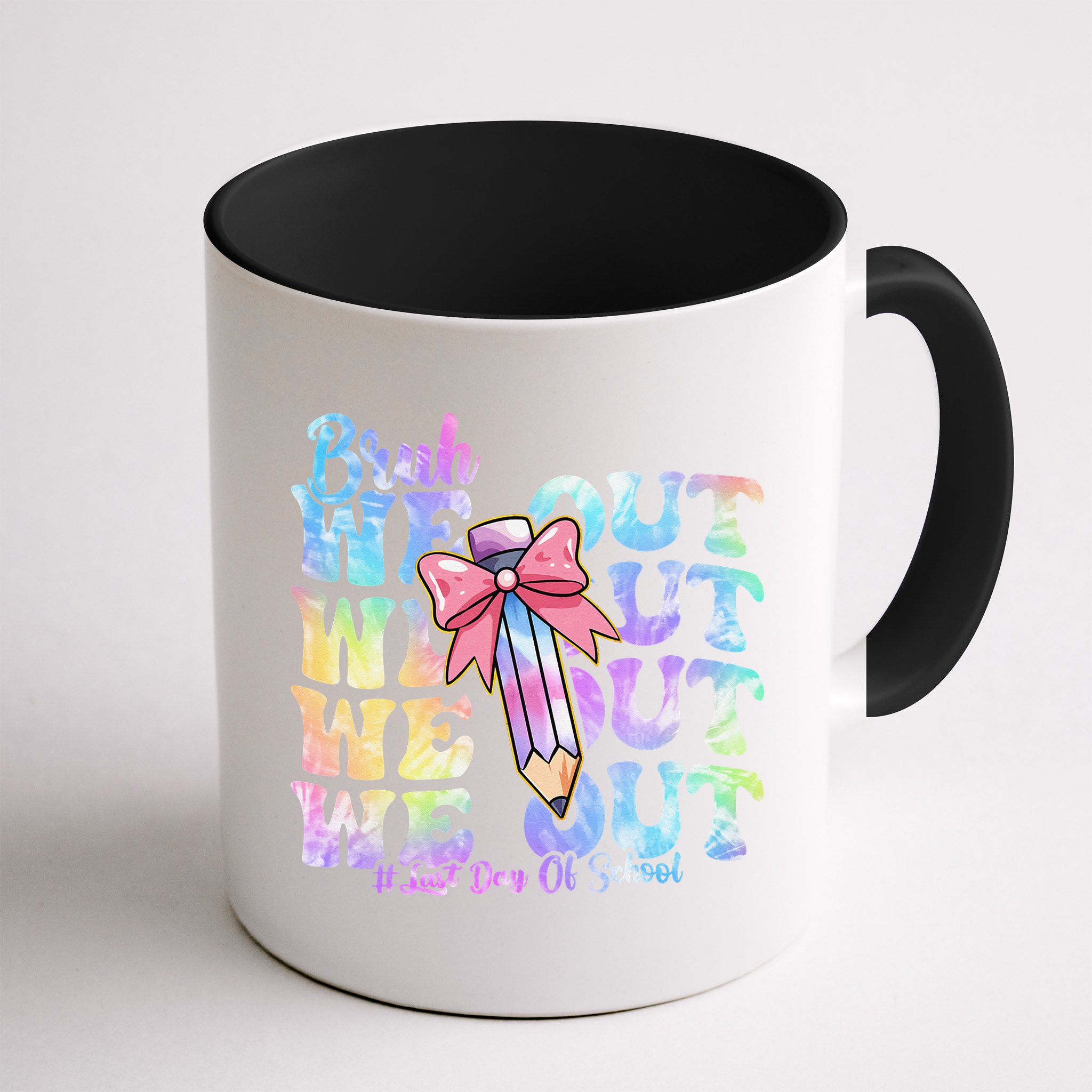 Bruh We Out Tie Dye Happy Last Day Of School Coquette Bow Mug