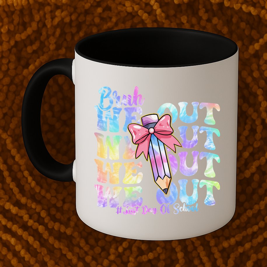 Bruh We Out Tie Dye Happy Last Day Of School Coquette Bow Mug