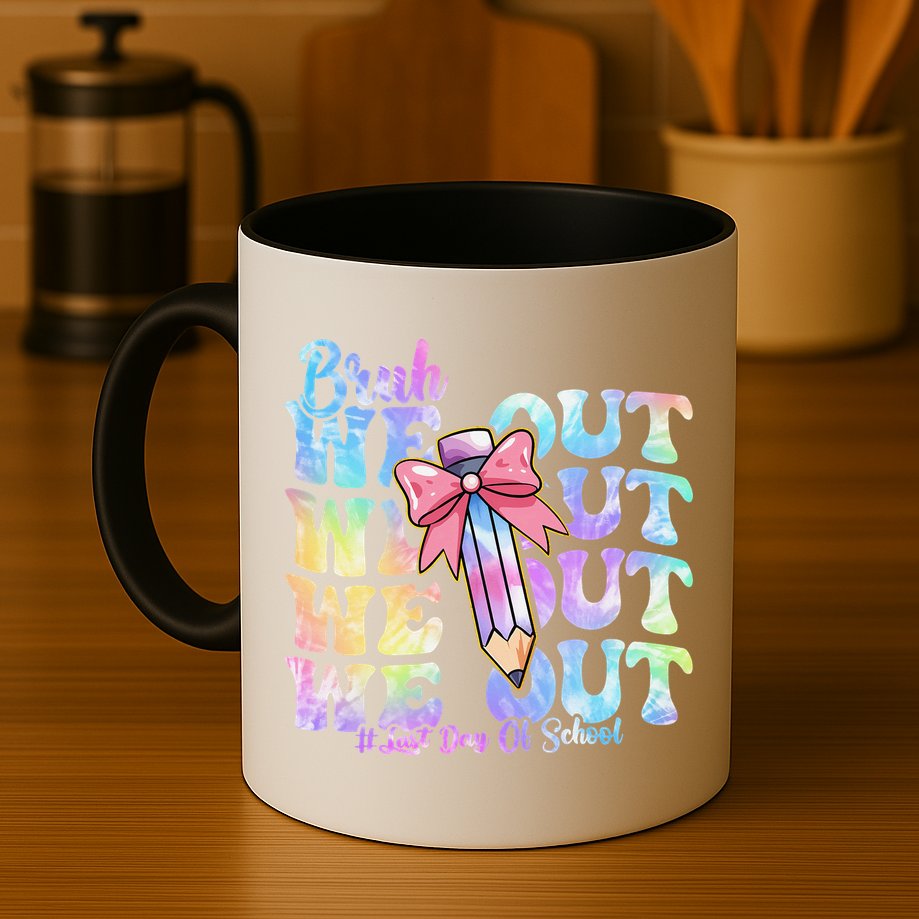 Bruh We Out Tie Dye Happy Last Day Of School Coquette Bow Mug