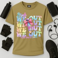 Bruh We Out Tie Dye Happy Last Day Of School Coquette Bow Cooling Performance Crew T-Shirt