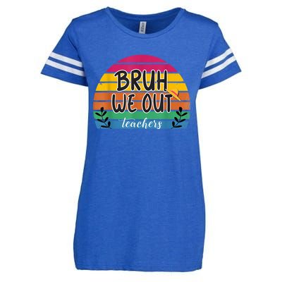 Bruh We Out Teachers End Of School Year Teacher Summer Enza Ladies Jersey Football T-Shirt