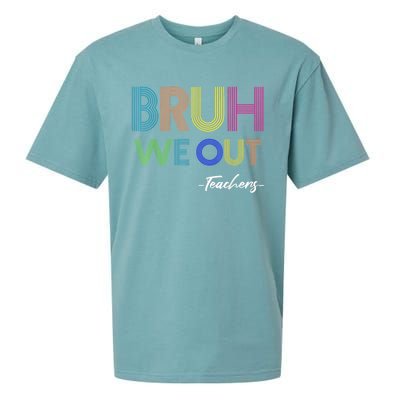 Bruh We Out Teachers End Of School Year Teacher Summer Sueded Cloud Jersey T-Shirt