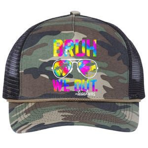 Bruh We Out Teachers Summer Tie Dye Last Day Of School Retro Rope Trucker Hat Cap