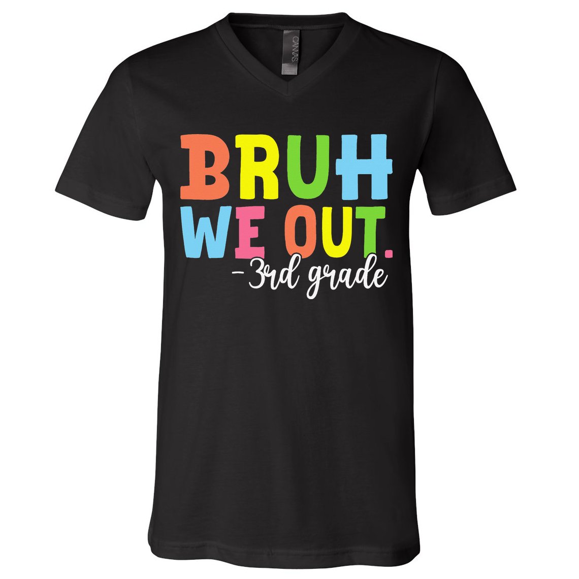 Bruh We Out 3rd Grade Teacher Last Day Of School Student V-Neck T-Shirt