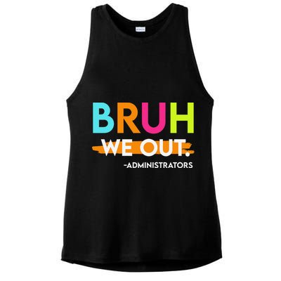 Bruh We Out Administrators End Of School Year Teacher Ladies PosiCharge Tri-Blend Wicking Tank