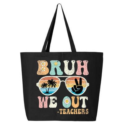 Bruh We Out Groovy Retro Teachers Happy Last Day Of School 25L Jumbo Tote