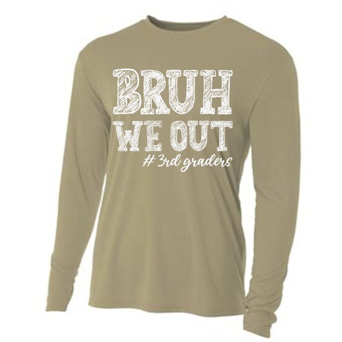 Bruh We Out 3rd Graders Graduation 3rd Grade Teachers Cooling Performance Long Sleeve Crew