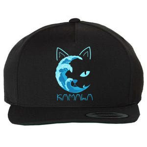 Blue Wave Of Cat Ladies Kamala Cat Typography Alphabet Cute Gift Wool Snapback Cap