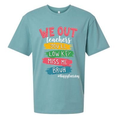 Bruh We Out Teachers Admit It Youll Low Key Miss Me Bruh Sueded Cloud Jersey T-Shirt