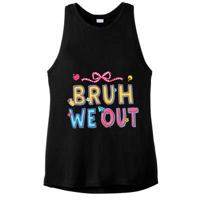 Bruh We Out Teachers Last Day Of School End Of Year Teacher Ladies PosiCharge Tri-Blend Wicking Tank