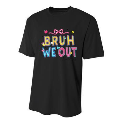 Bruh We Out Teachers Last Day Of School End Of Year Teacher Youth Performance Sprint T-Shirt