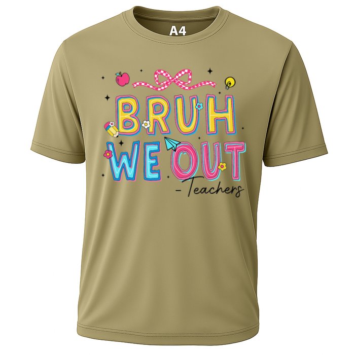 Bruh We Out Teachers Last Day Of School End Of Year Teacher Cooling Performance Crew T-Shirt