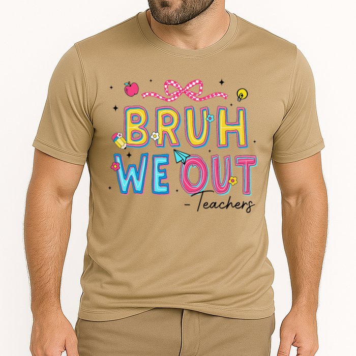 Bruh We Out Teachers Last Day Of School End Of Year Teacher Cooling Performance Crew T-Shirt