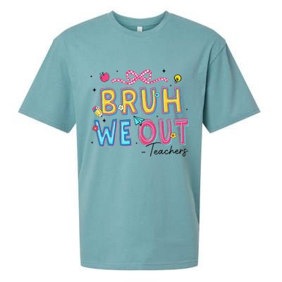 Bruh We Out Teachers Last Day Of School End Of Year Teacher Sueded Cloud Jersey T-Shirt