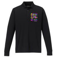 Bruh We Out Teachers Summer Tie Dye Last Day of School Performance Long Sleeve Polo