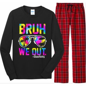 Bruh We Out Teachers Summer Tie Dye Last Day of School Long Sleeve Pajama Set