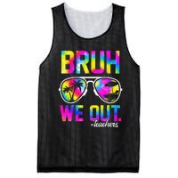 Bruh We Out Teachers Summer Tie Dye Last Day of School Mesh Reversible Basketball Jersey Tank