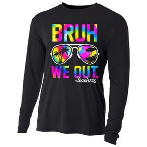 Bruh We Out Teachers Summer Tie Dye Last Day of School Cooling Performance Long Sleeve Crew