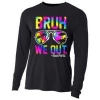 Bruh We Out Teachers Summer Tie Dye Last Day of School Cooling Performance Long Sleeve Crew