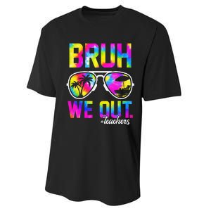 Bruh We Out Teachers Summer Tie Dye Last Day of School Performance Sprint T-Shirt