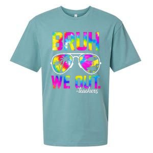 Bruh We Out Teachers Summer Tie Dye Last Day of School Sueded Cloud Jersey T-Shirt