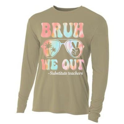 Bruh We Out Substitute Teachers Happy Last Day Of School Cooling Performance Long Sleeve Crew