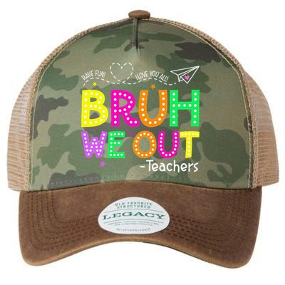 Bruh We Out Teachers Happy Last Day Of School Teacher Legacy Tie Dye Trucker Hat