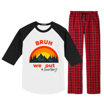 Bruh We Out Cool Gift Raglan Sleeve Pajama Set