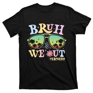 Bruh We Out Teachers Groovy Retro Happy Last Day Of School T-Shirt