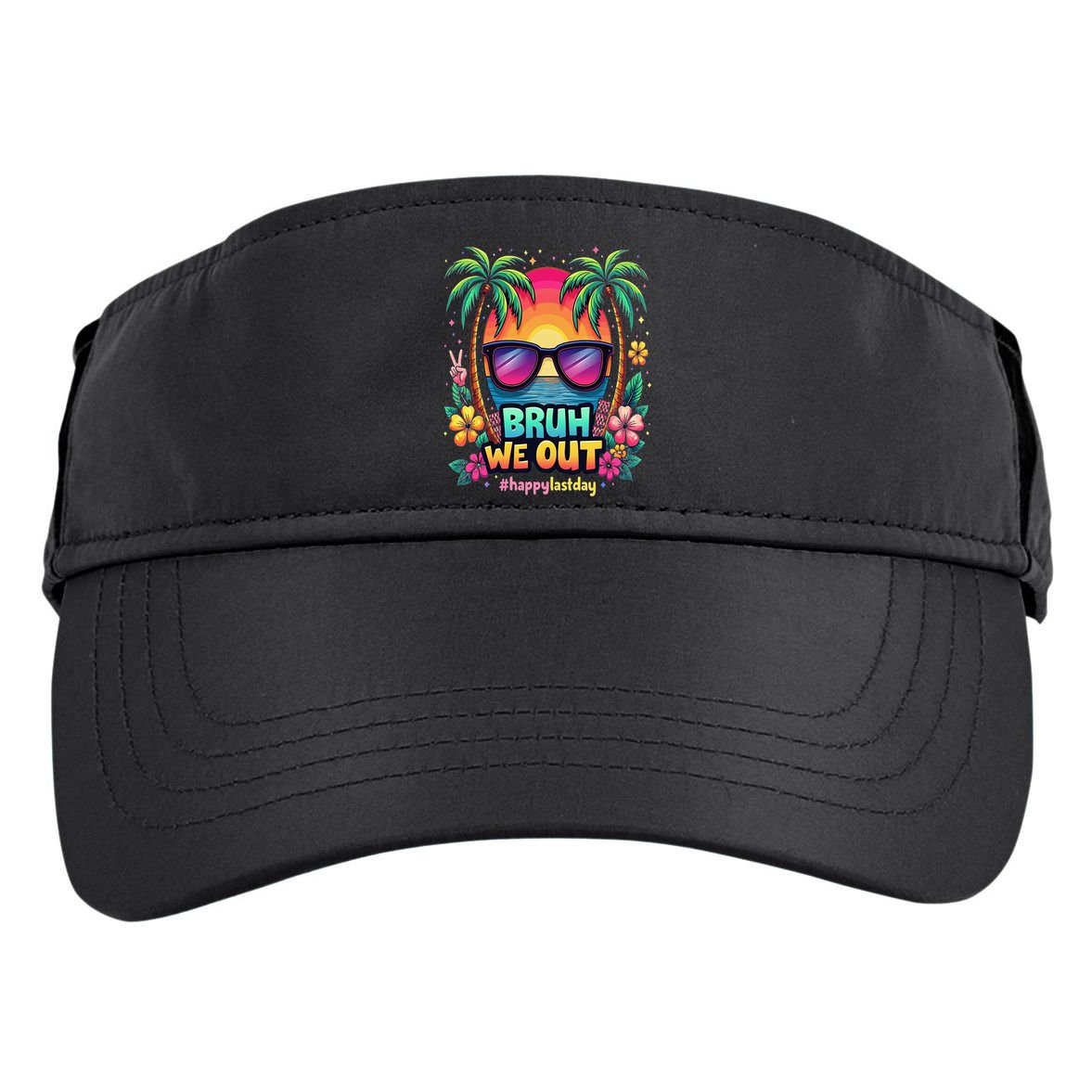 Bruh We Out Teachers Happy Last Day Of School Groovy Adult Drive Performance Visor