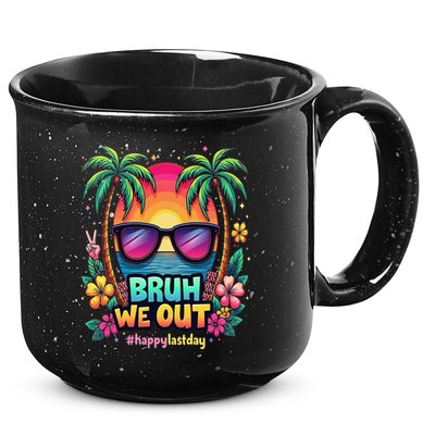 Bruh We Out Teachers Happy Last Day Of School Groovy 15oz Campfire Ceramic Mug