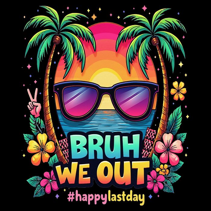 Bruh We Out Teachers Happy Last Day Of School Groovy 16 in Basic Backpack