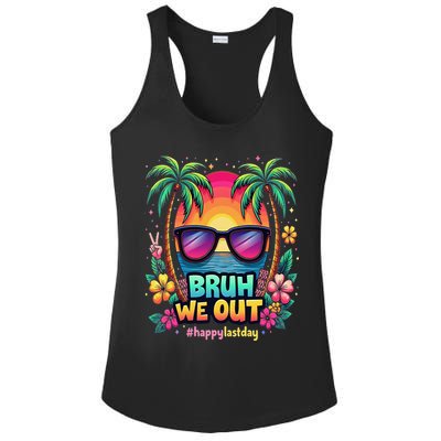 Bruh We Out Teachers Happy Last Day Of School Groovy Ladies PosiCharge Competitor Racerback Tank