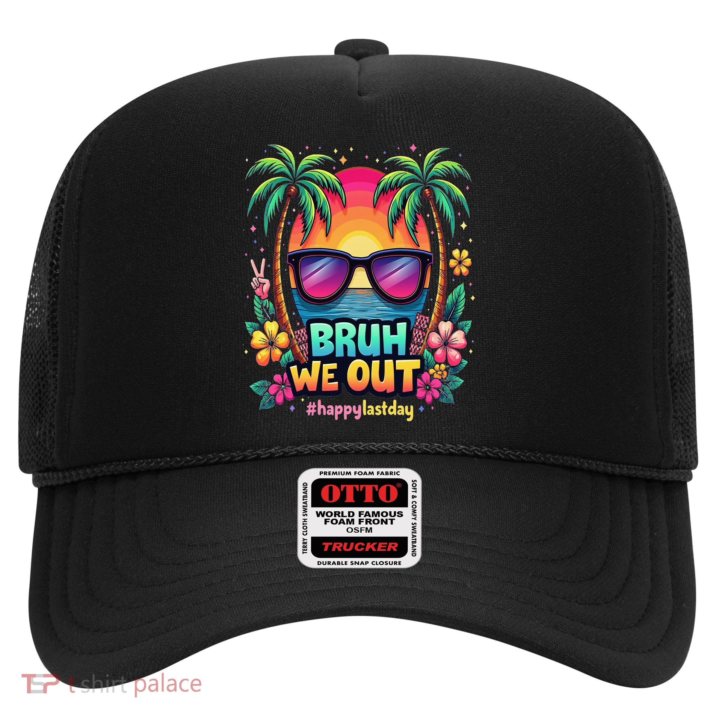 Bruh We Out Teachers Happy Last Day Of School Groovy Trucker Hat