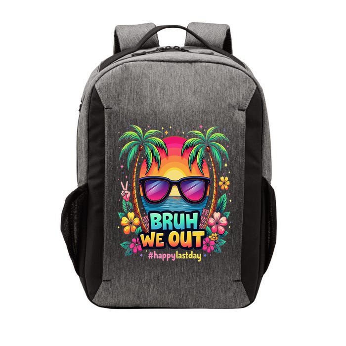 Bruh We Out Teachers Happy Last Day Of School Groovy Vector Backpack