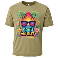 Bruh We Out Teachers Happy Last Day Of School Groovy Cooling Performance Crew T-Shirt