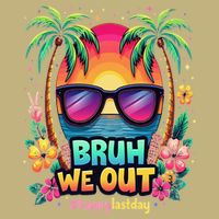 Bruh We Out Teachers Happy Last Day Of School Groovy Cooling Performance Crew T-Shirt