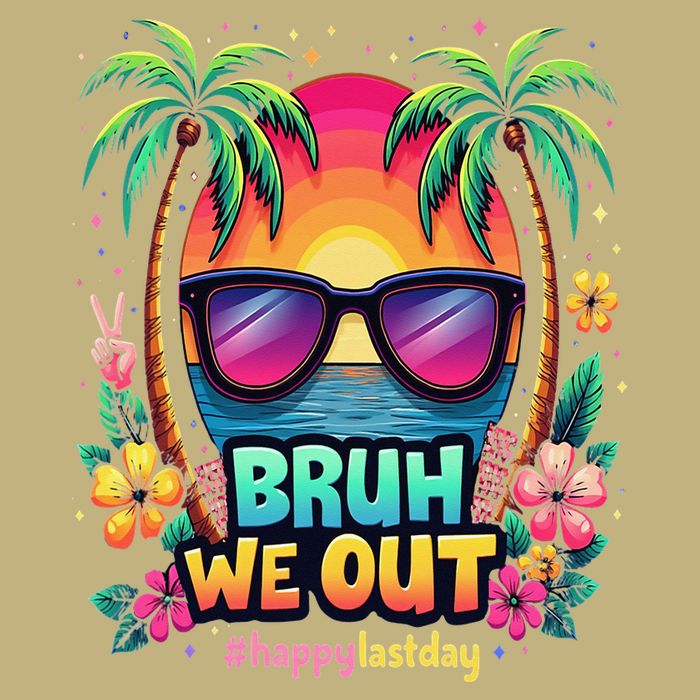 Bruh We Out Teachers Happy Last Day Of School Groovy Cooling Performance Crew T-Shirt