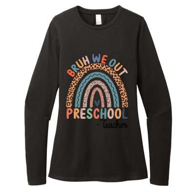 Bruh We Out Teachers Rainbow Leopard Print Preschool Teacher Gift Womens CVC Long Sleeve Shirt