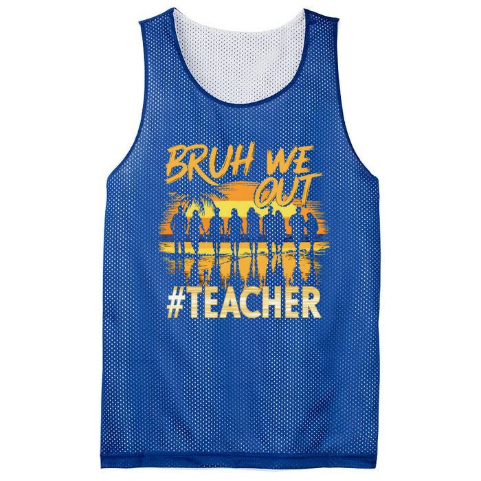 Bruh We Out End Of School Year Summer Time 2024 Cool Gift Mesh Reversible Basketball Jersey Tank