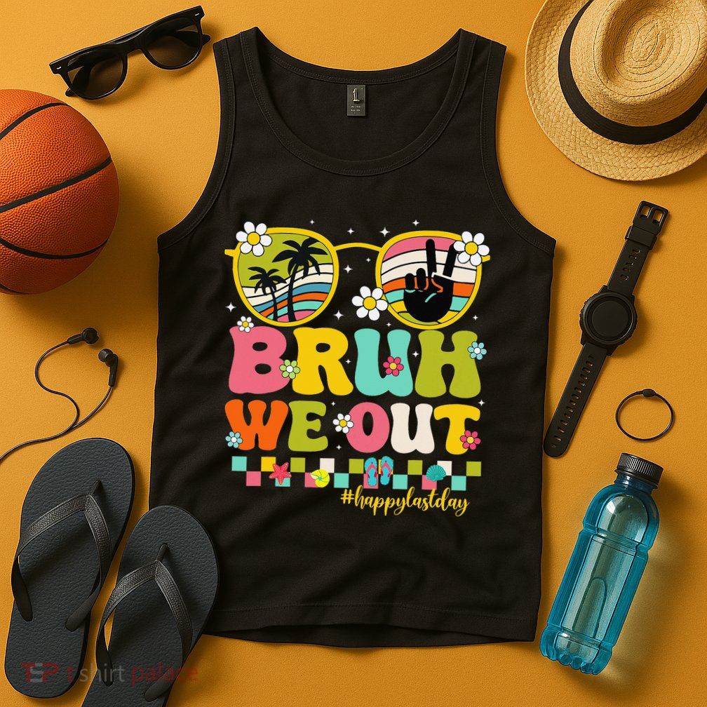 Bruh We Out Teachers Happy Last Day Of School Retro Groovy Tank Top