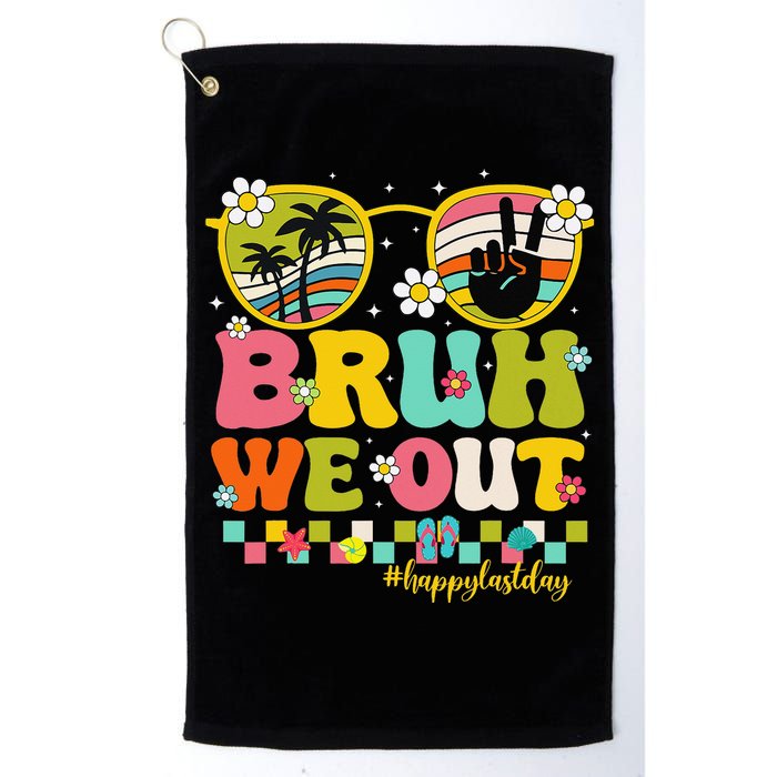 Bruh We Out Teachers Happy Last Day Of School Retro Groovy Golf Towel