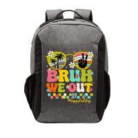 Bruh We Out Teachers Happy Last Day Of School Retro Groovy Vector Backpack