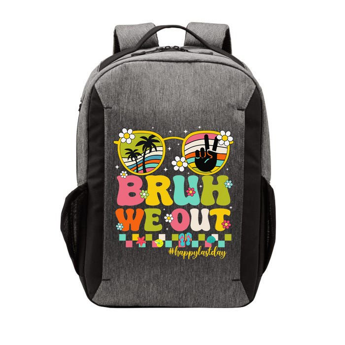 Bruh We Out Teachers Happy Last Day Of School Retro Groovy Vector Backpack