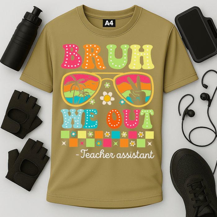 Bruh We Out Teacher Assistant Happy Last Day Of School Cooling Performance Crew T-Shirt