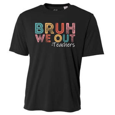 Bruh We Out Teachers Happy Last Day Of School Retro Vintage Cooling Performance Crew T-Shirt