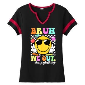 Bruh We Out Teachers Summer Glasses Happy Last Day Of School Gift Ladies Halftime Notch Neck Tee