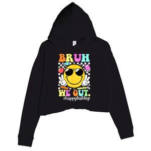 Bruh We Out Teachers Summer Glasses Happy Last Day Of School Gift Crop Fleece Hoodie