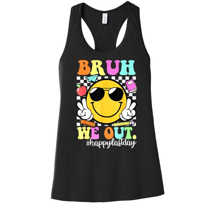 Bruh We Out Teachers Summer Glasses Happy Last Day Of School Gift Women's Racerback Tank